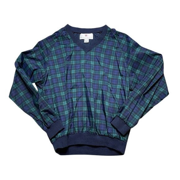 Vintage WILSON Plaid Pullover - Blue and Green Medium - Picture 2 of 7